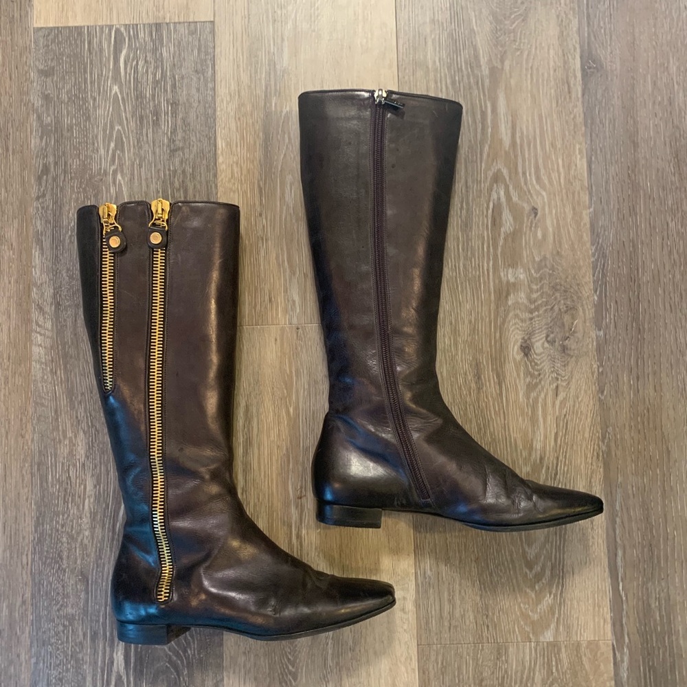 Jimmy Choo - tall boot - metallic dark purple